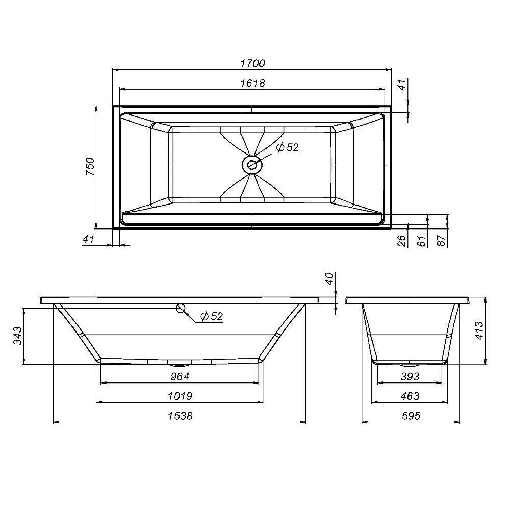 W52A-170-075W-R Inspire V2.0 каркас для ванны, 170х75 , комплект W52A-170-075W-R Inspire V2.0 каркас для ванны, 170х75 , комплект