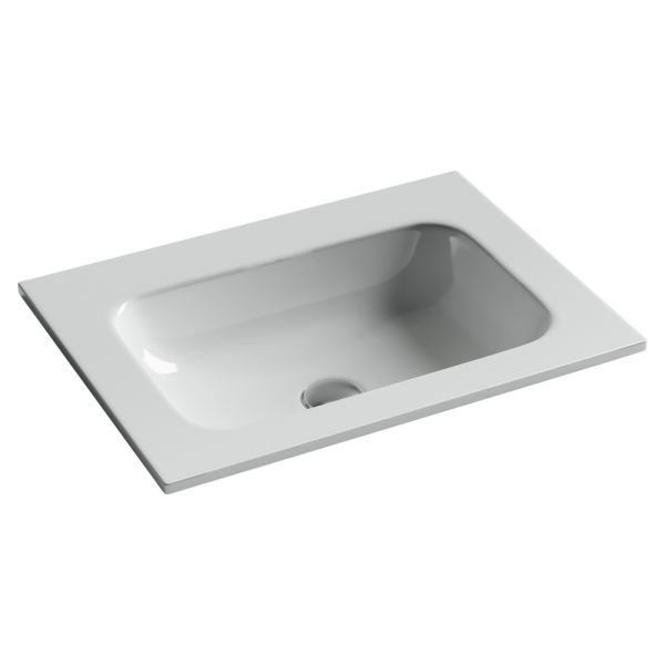 Раковина накладная мебельная Грация (Grace) прямоугольная, без отверстия под смеситель, 610x457x137мм, цвет белый, арт. CN7011wx