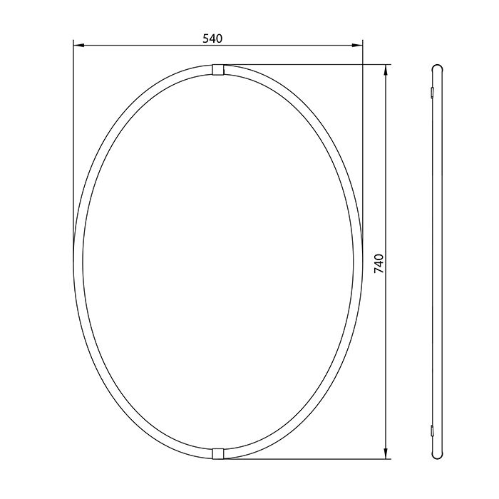 Bongio Зеркало косметическое, 540х740 мм, цвет хром