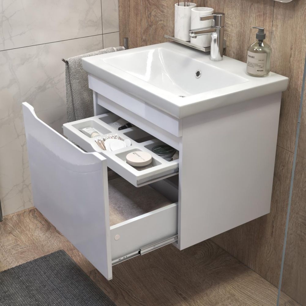 Тумба под раковину подвесная VIGO Grani 057 белый, 60 см, артикул 057 белый