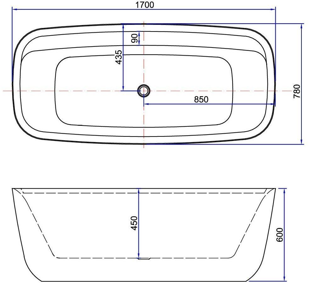 Акриловая ванна Aquanet Family Fine 170x78 95778-GW-MB Акриловая ванна Aquanet Family Fine 170x78 95778-GW-MB
