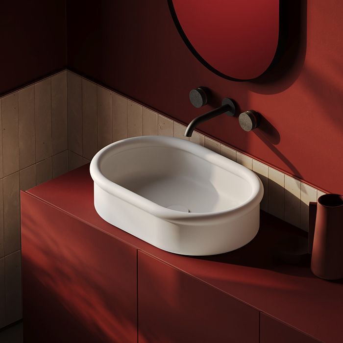 Artceram BRERA Раковина накладная 60х40 h 15, без отв под смеситель, цвет белый матовый