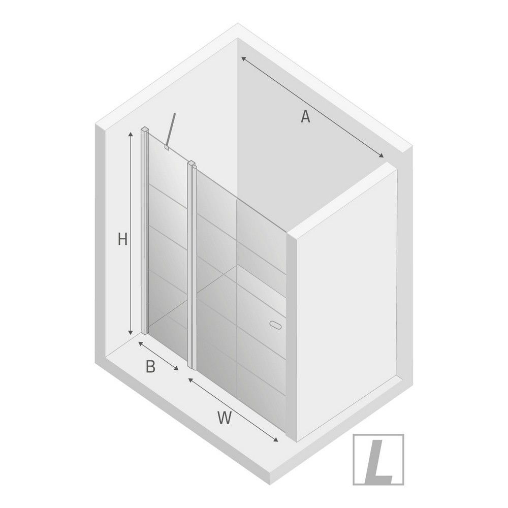 Дверь в нишу NEW TRENDY NEW SOLEO BLACK одинарная 90x195 D-0279A (черный)