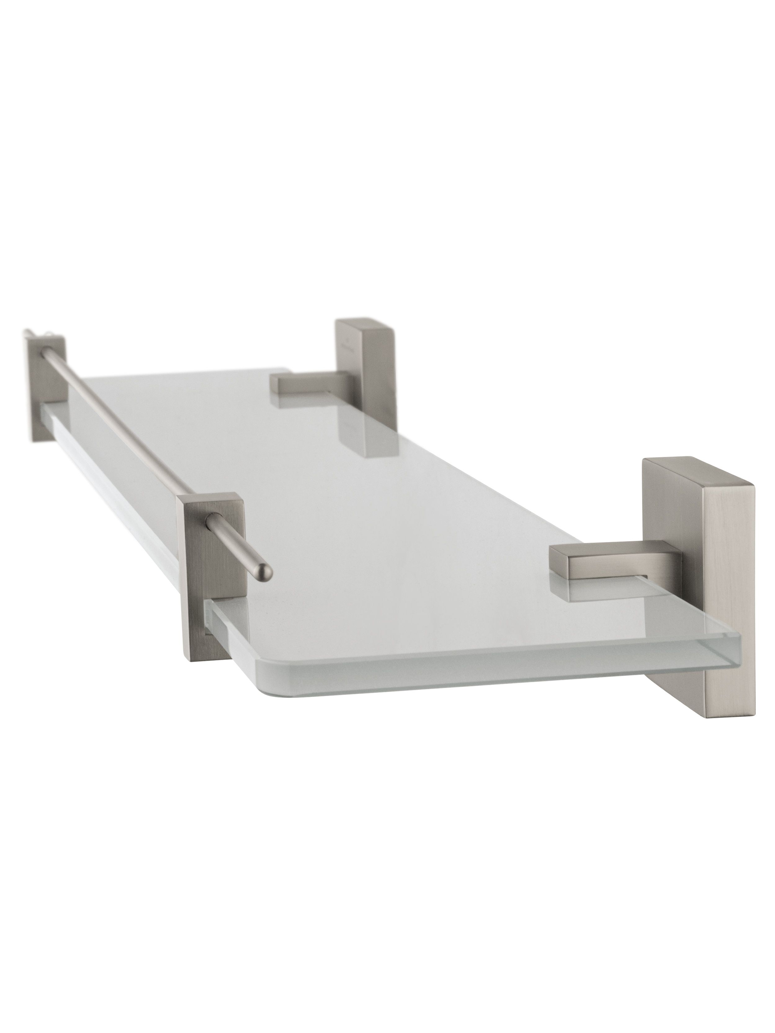 Стеклянная полка для ванной WONZON & WOGHAND POLO, Брашированный никель (WW-8927-BN)