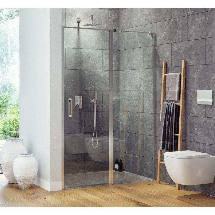 Душевая дверь со стенкой EXCELLENT Mazo 140 см (хром)