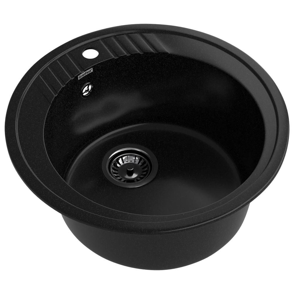 Кухонная мойка GranFest RONDO 520, черный, артикул R-520 черный