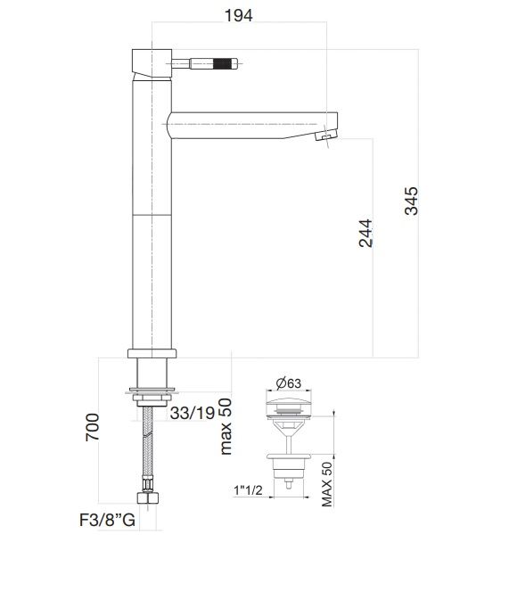Смеситель для раковины Webert Rimini RI831402010, золото, артикул RI831402010