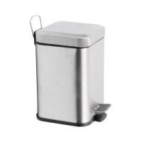 Урна SIMPLE LINE для бытового мусора квадратная 6 л, c педалью и крышкой, нержавеющая сталь, Sapho