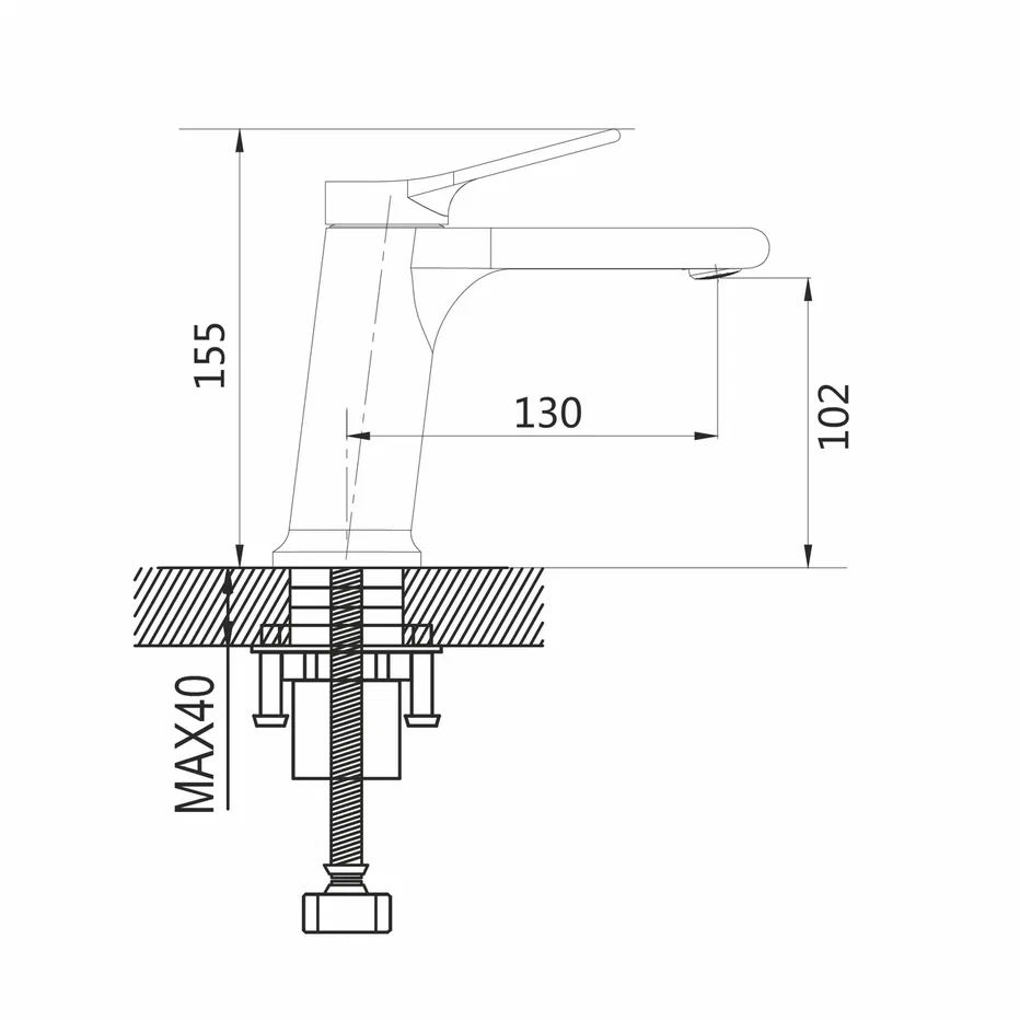 Смеситель для раковины Shevanik S8301, хром