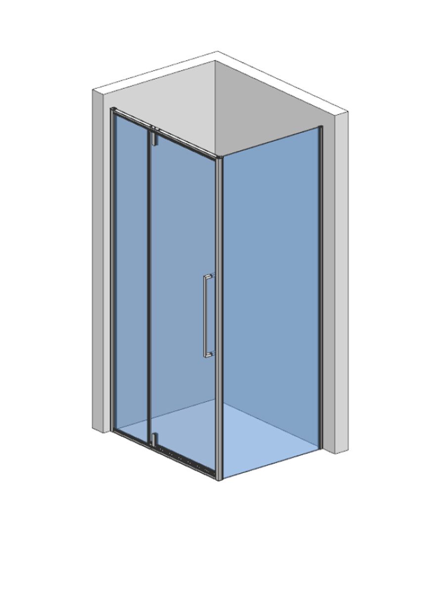 Боковая панель, стекло 6мм, цвет профиля матовый черный. Размер 800*1950