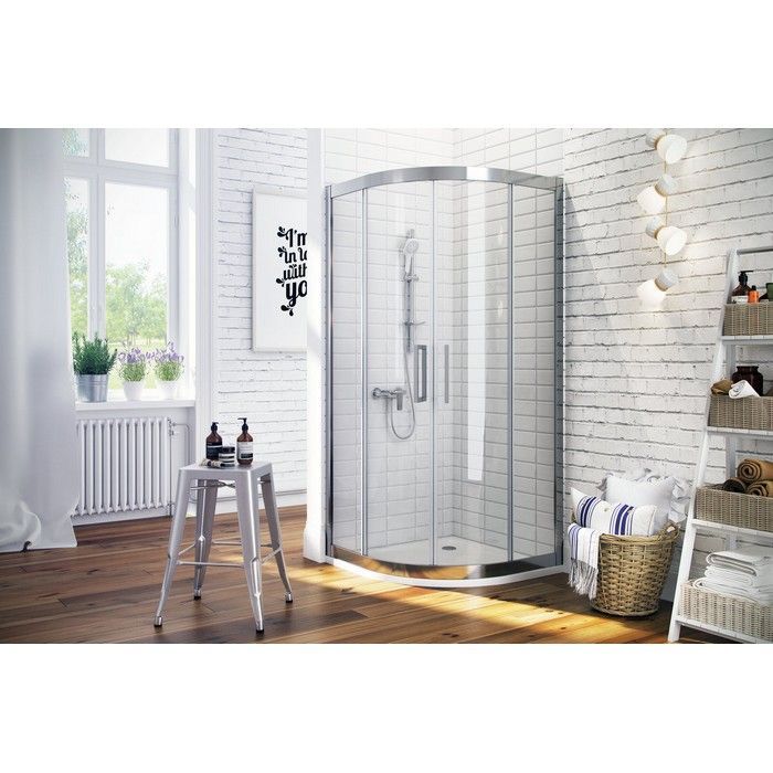 Душевое ограждение EXCELLENT Серия 600 90х90 полукруг (хром)