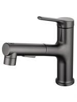 Смеситель для раковины с выдвижным изливом WONZON & WOGHAND, Темный графит (WW-A40862-BGG)