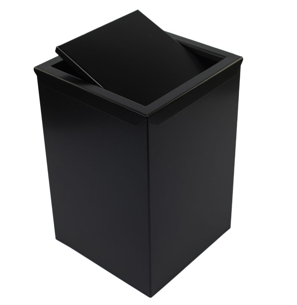 Stil Haus, квадратный контейнер для мусора (8 литров) с вращающейся крышкой, цвет черный матовый, артикул 1165(23)