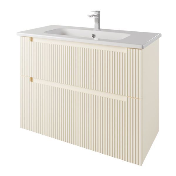 Тумба с раковиной подвесная Dreja Euphoria 100 см, бежевый