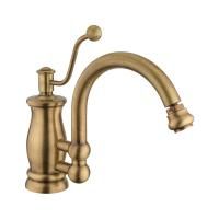 VIVALDI Смеситель для биде моноком., донный клапан "click-clack" с переливом, бронза