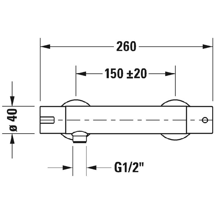 Duravit B.2 Смеситель для душа настенный, термостатический, цвет: хром