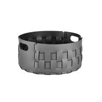 ADJ Круглая корзина для белья, D40xH20 см., цвет: серый/черный