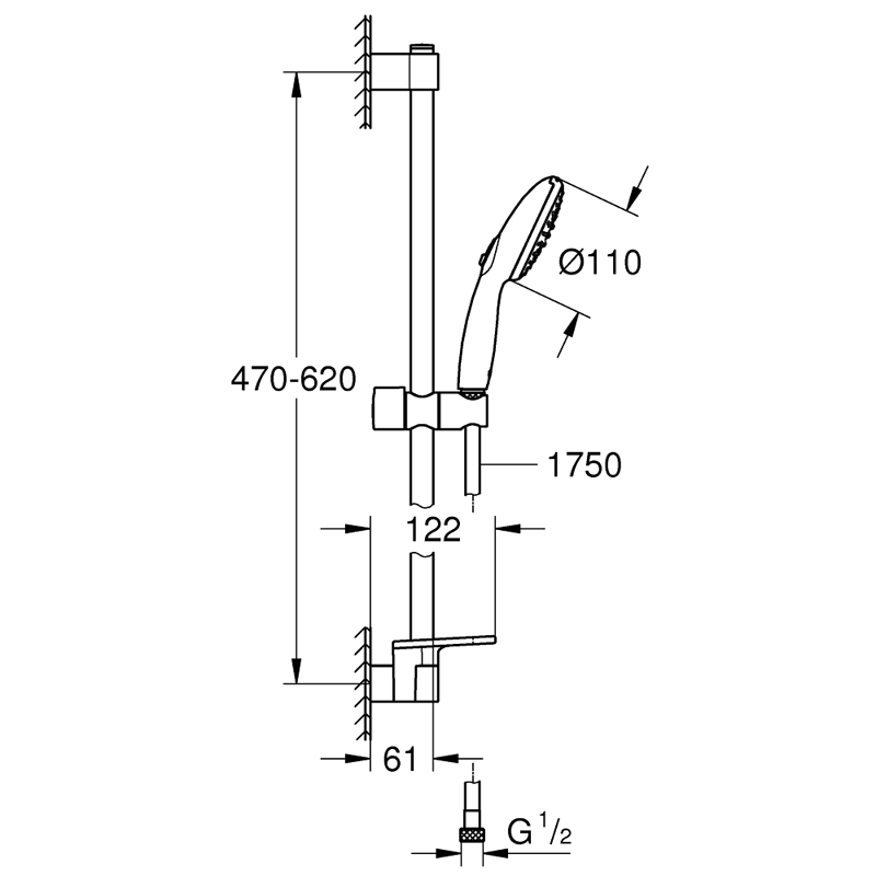 Душевой гарнитур GROHE TEMPESTA 27926003 (хром, металл/пластик, 175-см, круглый), шт Душевой гарнитур GROHE TEMPESTA 27926003 (хром, металл/пластик, 175-см, круглый), шт
