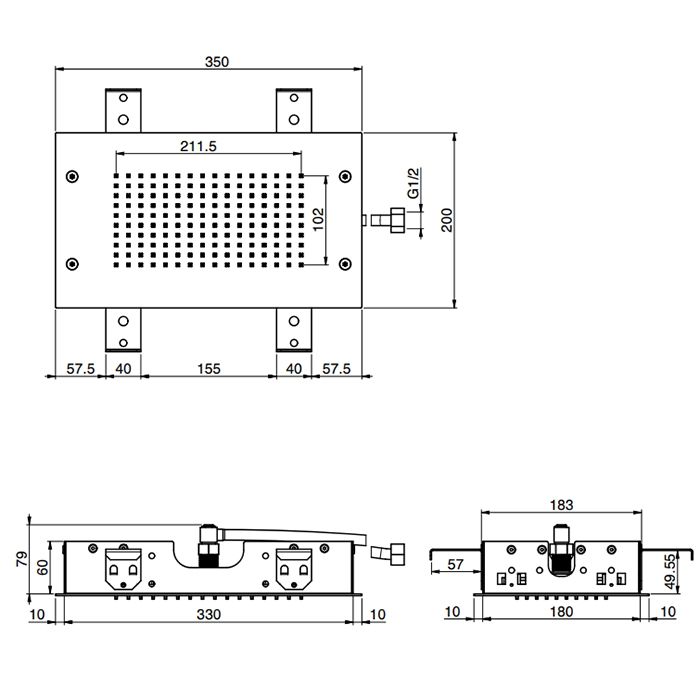 Fima Carlo Frattini Soffioni Верхний душ 35х20см., потолочный, цвет: золото