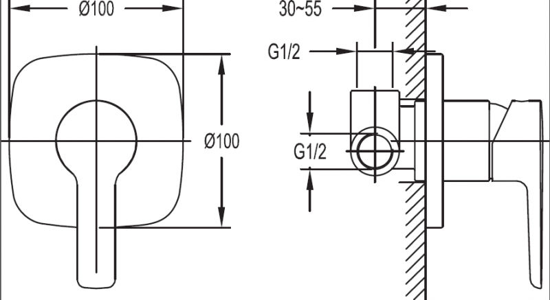 Встраиваемый смеситель для душа CEZARES TESORO-F-DIM-01