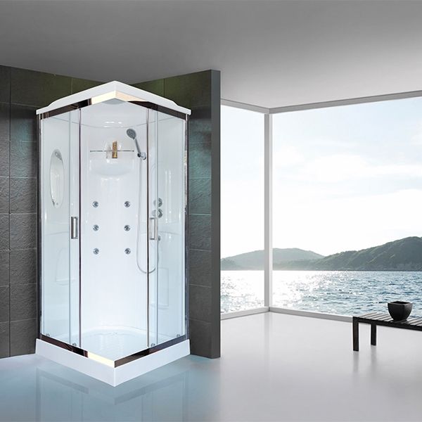 Душевая кабина Royal Bath HP 80х80 RB80HP2-T-CH с гидромассажем стекло прозрачное задняя стенка Белая Душевая кабина Royal Bath HP 80х80 RB80HP2-T-CH с гидромассажем стекло прозрачное задняя стенка Белая