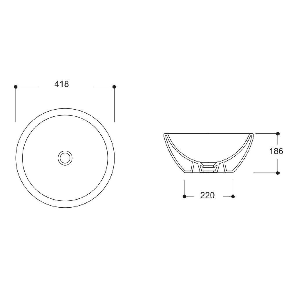 Умывальник GURAL Top D=42 накладной
