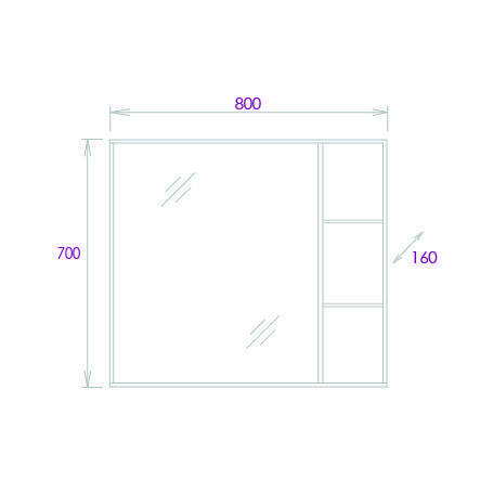 Шкаф-зеркало Onika Тимбер 80 дуб сонома, универсальный