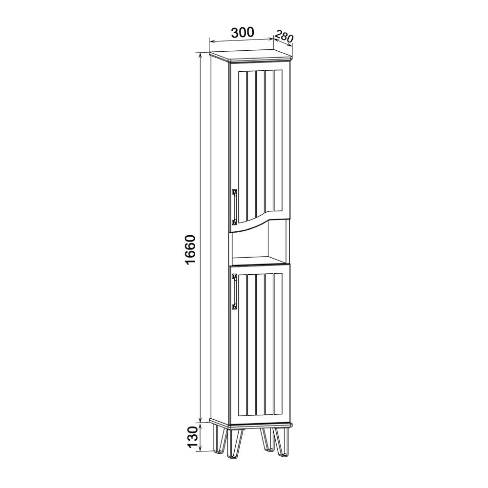 Пенал Runo мята правый Марсель 30 (00-00001221), артикул 00-00001221