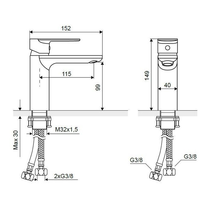 Смеситель для умывальника EXCELLENT Glad ARAC.1101CR (хром)