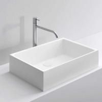 MILLDUE  Раковина  SKA накладная из CERAMILUX ,59х38х13 см, без отв для смесителя, цвет белый матовый