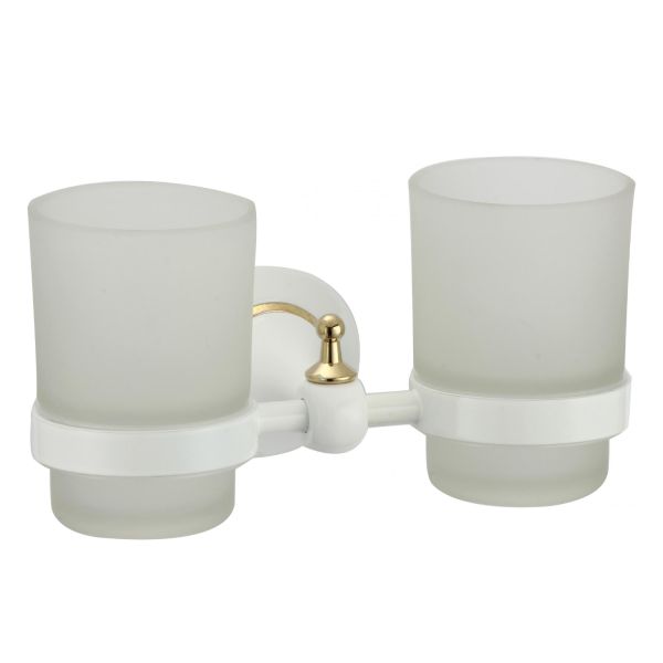 Стакан для ванной комнаты двойной Savol S-06968W, белый