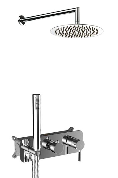 AQG Urban, душевой комплект ER230 на 2-3 потребителя, с настенным кронштейном, цвет хром