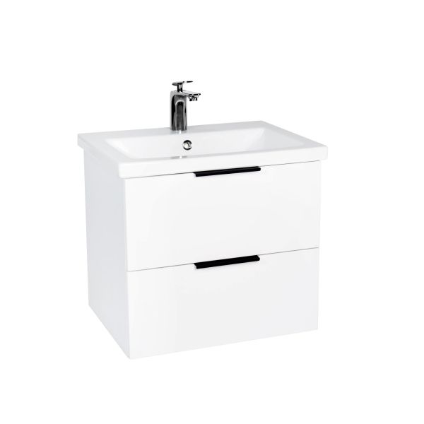 Тумба VIANT "Берлин" 2 ящика подвесная белая 444х570х520 под раковину .S-UM-MOD60/1 (MODUO 60) (VBER60MDBEL-T2YP)
