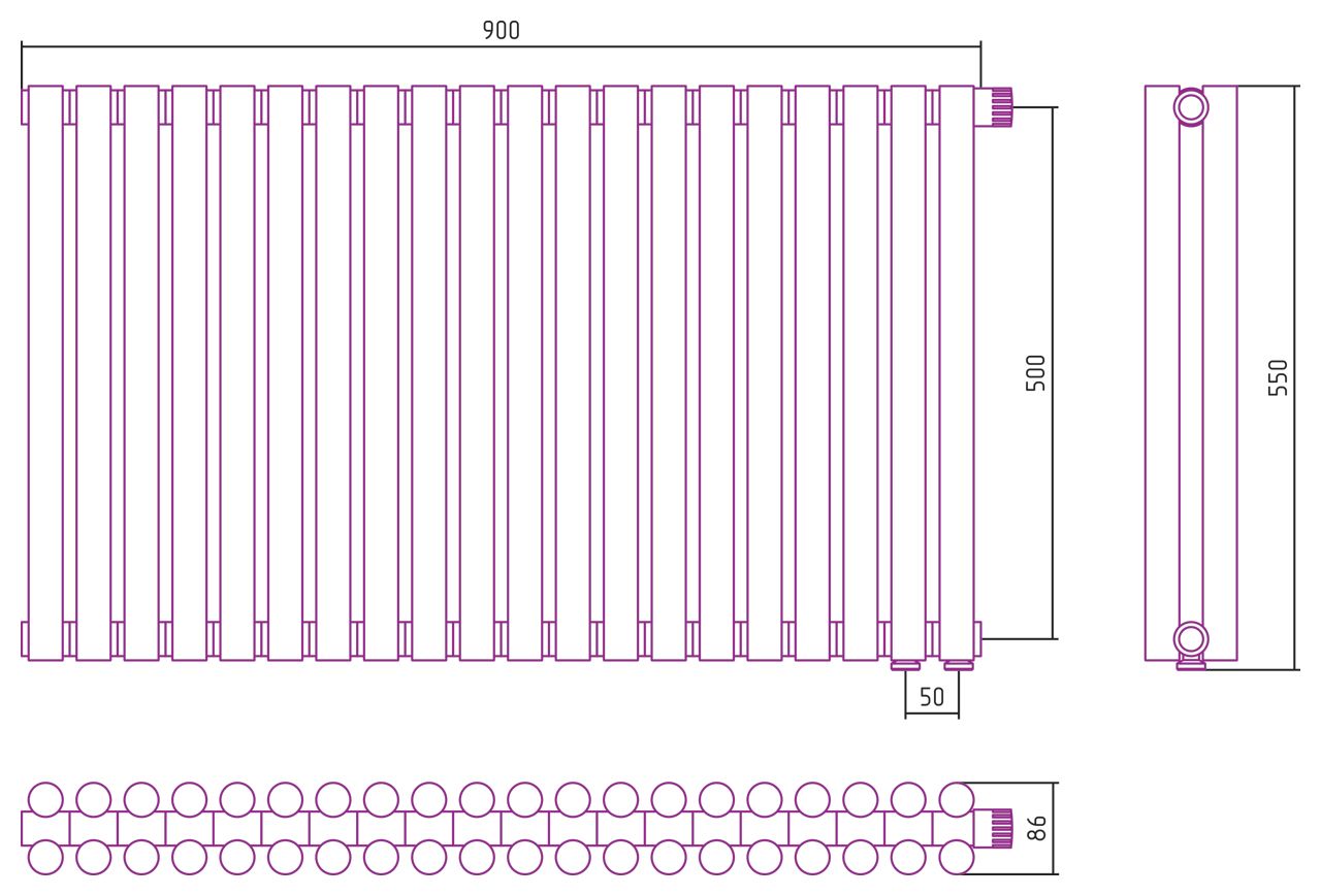 Отопительный радиатор ЭСТЕТ-11 н/ж EU50 500х900 / 20 сек (МУАР Темный Титан) Отопительный радиатор ЭСТЕТ-11 н/ж EU50 500х900 / 20 сек (МУАР Темный Титан)