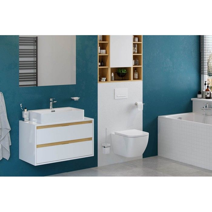 Шкаф подвесной с дверцей EXCELLENT Tuto 40 см (белый/дуб) левый