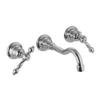 FIMA|Carlo Frattini Epoque Смеситель для раковины настенный, на 3 отверстия, излив 200 мм., внешняя часть, донный клапан click-clack, цвет хром