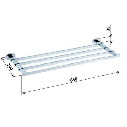 Полочка OVAL для полотенец 650х30х200мм