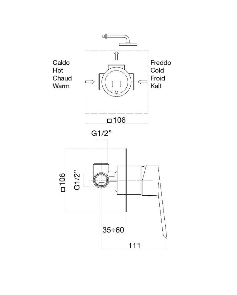 Смеситель для душа Fiore KEVON BLACK MATT 81NN7515, черный, артикул 81NN7515