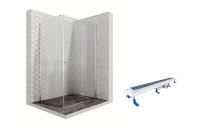 Душевой уголок Ambassador Diamond 12011108R-ST1, прямоугольный, линейный трап, 120х90