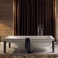 KERASAN Bentley Ванна 180х80см, crystal-tech, цвет белый (для установки необх. 4 ножки) с донным клапаном хром