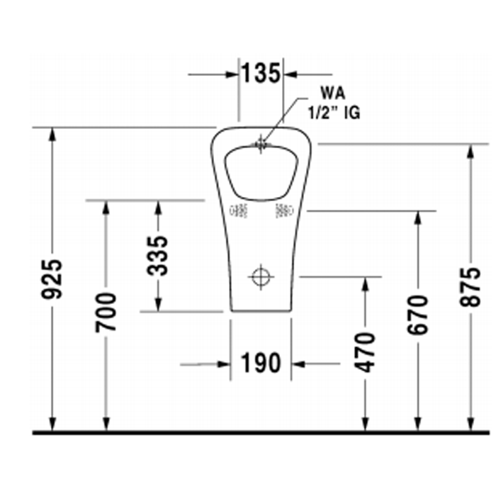 Duravit DuraStyle Писсуар с вытяжкой 300х340 мм без "мушки", подача воды сзади, с креплением, цвет белый