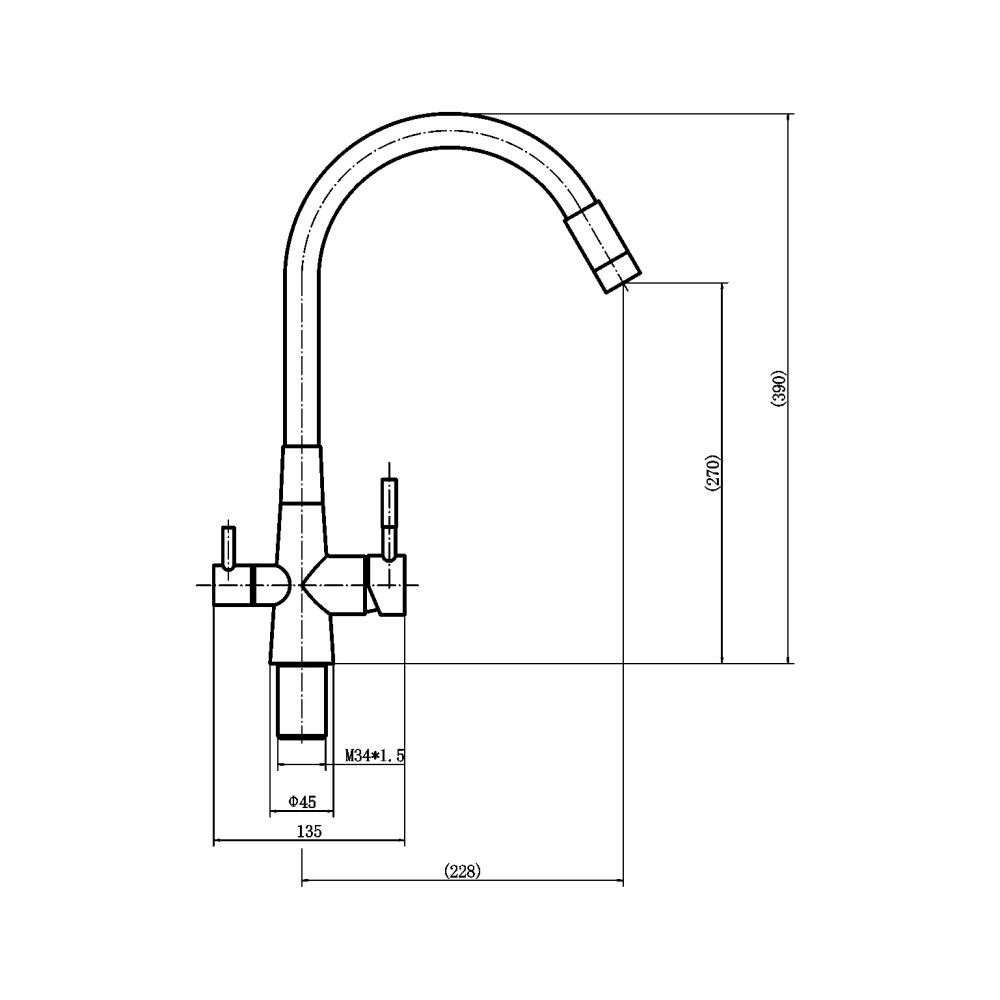 Смеситель для кухни с гибким изливом FASHUN A54029-7, сатин/черный