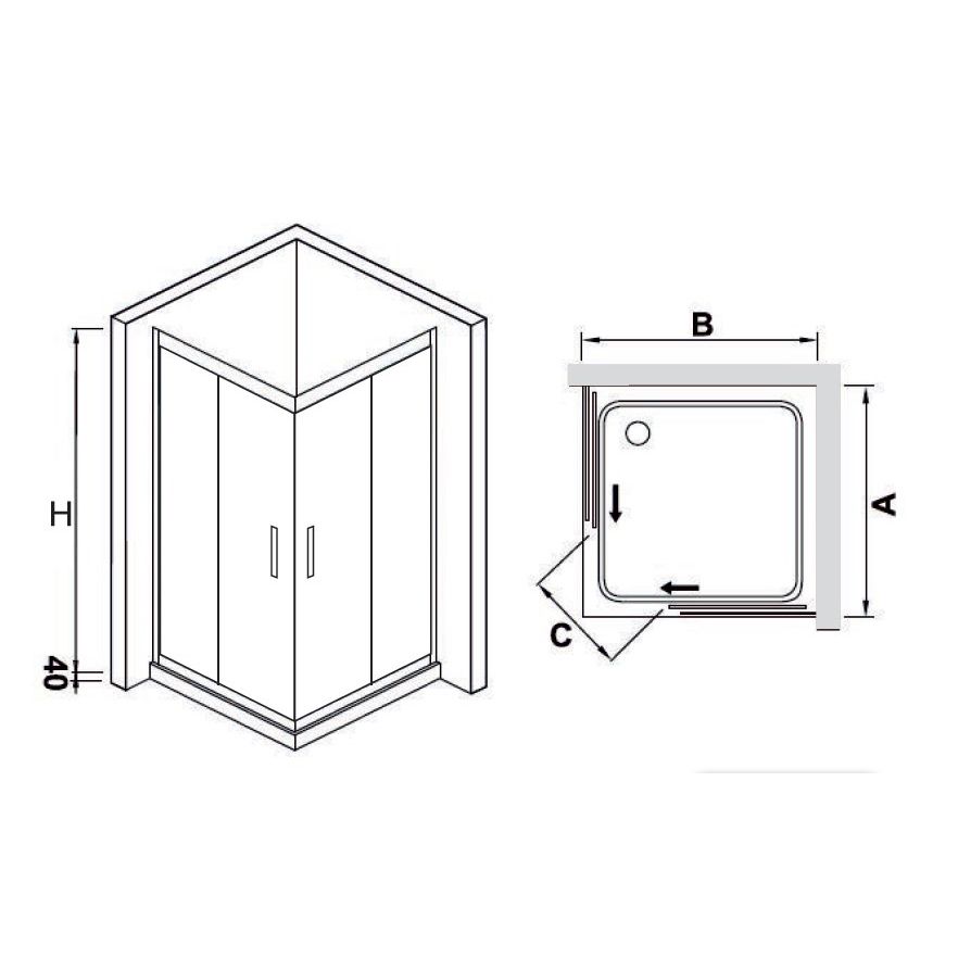 Душевой уголок RGW HO-311 (HO-31 + 2Z-41) (1200x1200, Прозрачное)