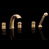 Devon&Devon Excelsior Royal Смеситель для установки на борт ванны с 5 отверстиями, переключателем и душем. Цвет: античная латунь.