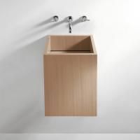 Agape Cube Раковина подвесная 40x40x50 см, с полированным сливом, квадратная, без отв., цвет: натуральный дуб Agape Cube Раковина подвесная 40x40x50 см, с полированным сливом, квадратная, без отв., цвет: натуральный дуб