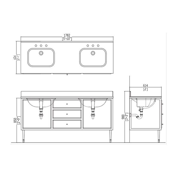 Devon Swindon Раковина встраиваемая под столешницу (55,5х38,5 cм), цвет: белый, артикул ACSWINDONDS bi