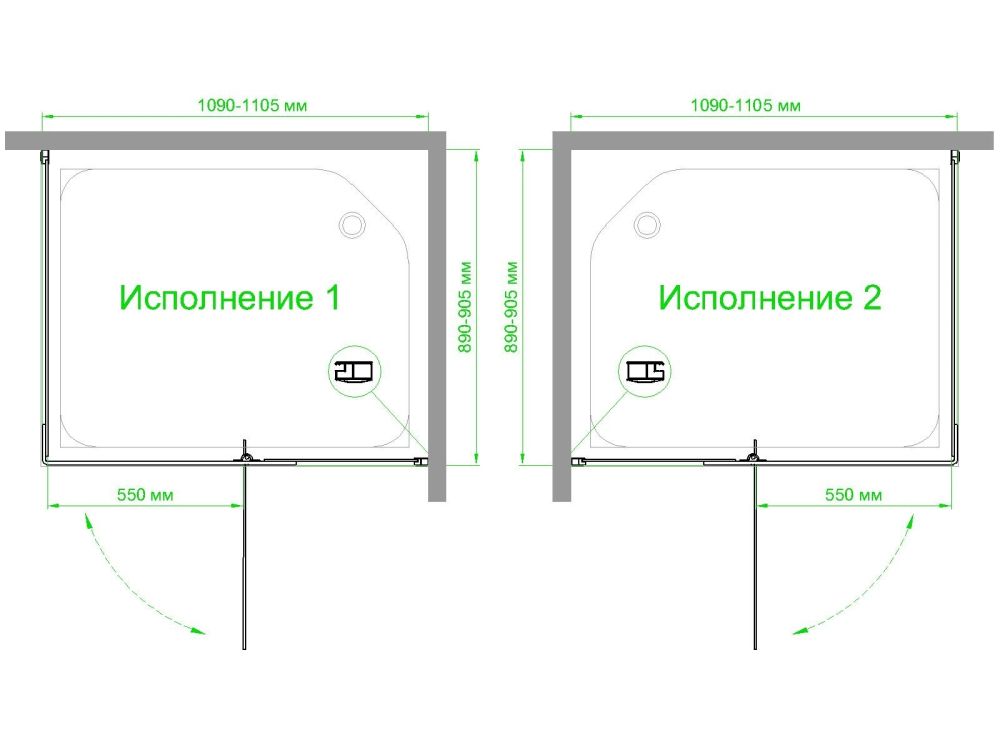 Душевой уголок Royal Bath  RB  HPVD-C-CH 110х90х200 (матовое), артикул RB9110HPVD-C-CH