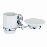 Аксесс Main K-9226C Держатель стакана и мыльницы, (блистер), КЕРАМИКА, хром, WasserKRAFT