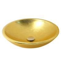 ARENA Раковина накладная круглая D46 см, золото/золото, ГЛЯНЦЕВАЯ