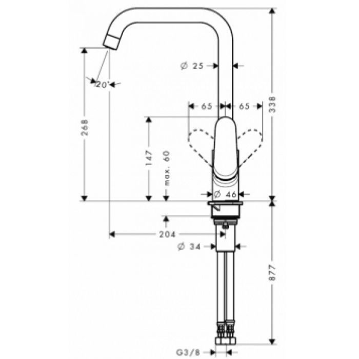 Смеситель для кухни, Hansgrohe, Focus M41, тип открывания воды-однорычажный, тип регулирования воды-керамический картридж, отверстия для монтажа-1, высота, мм-338, вынос излива, мм-204, тип излива-поворотный 110°, 150° или 360°, тип подводки-гибкая, станд Смеситель для кухни, Hansgrohe, Focus M41, тип открывания воды-однорычажный, тип регулирования воды-керамический картридж, отверстия для монтажа-1, высота, мм-338, вынос излива, мм-204, тип излива-поворотный 110°, 150° или 360°, тип подводки-гибкая, станд